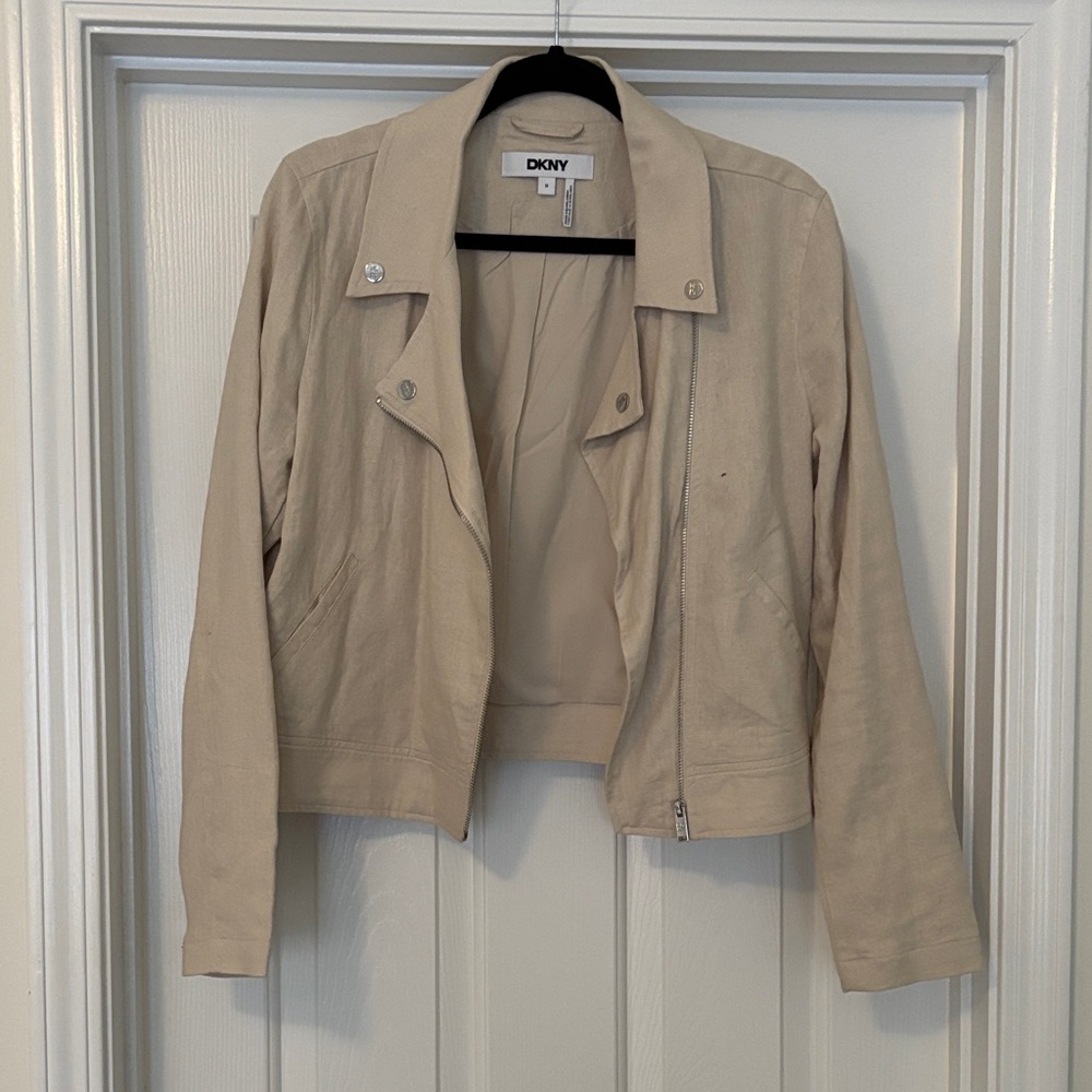DKNY Women's Cream Linen Jacket